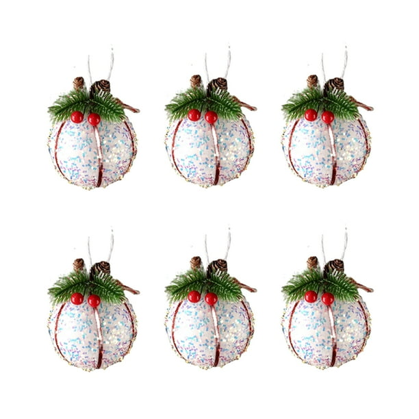 Bearachild 6 UNIDS Bola de Navidad Colgante Árbol Chimenea Escaparate de Pared Decoración Colgante de Navidad Temática Festiva Año Nuevo Fotografía Kits de decoración para fiestas Tipo 2 Bearachild HA070109-02