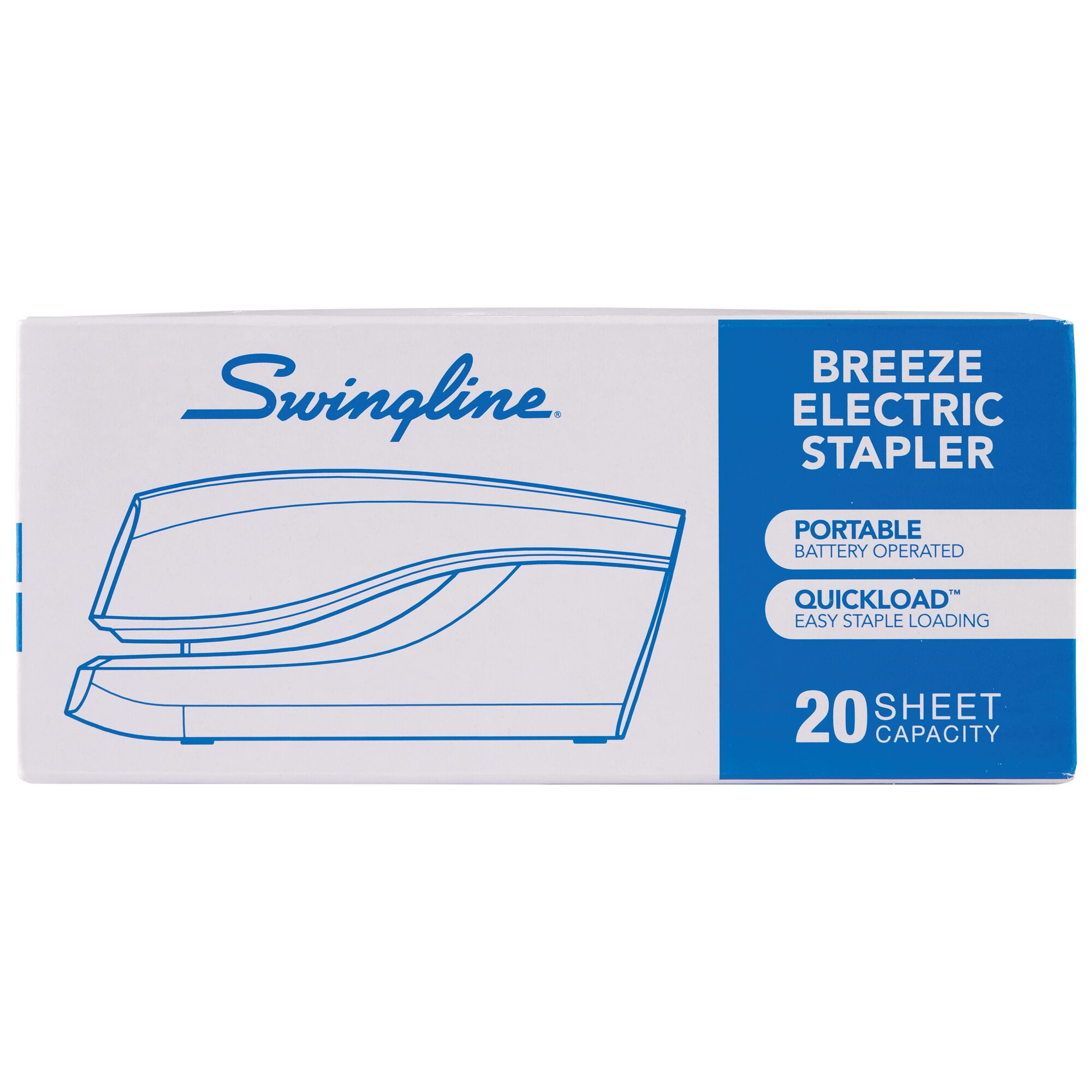 Swingline Breeze Automatic Stapler, Battery Powered, 20 Sheets, Black
