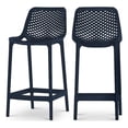 thumbnail image 1 of Meridian Furniture Mykonos Tabouret de Patio Extérieur Bleu Marine (Ensemble de 4), 1 of 8