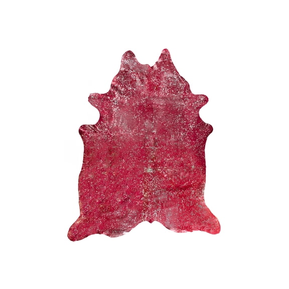 Natural Scotland Cowhide Rug | Red & silver | 5'x7'