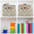 thumbnail image 6 of Yayeee Canvas Storage Basket with Handles for Shelves Fabric Bins Closet Organizer, Light Brown Pattern, 6 of 8