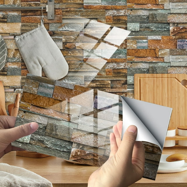 Boovnll Room Decor, Imitation Wall Tiles Crystal Film Tile Sticker Adhesive Floor Sticker Hot, Home Decor, Bedroom Decor, Living Room Decor