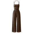 thumbnail image 7 of Women's Summer Spaghetti Strap Sleeveless Jumpsuit Wide Leg Baggy, 7 of 7