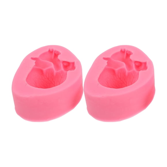Moldes para hornear con forma de corazón de Halloween 2 unids Moldes de pastel de chocolate fondant (rosa)