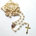 thumbnail image 3 of Qarigey Collar de moda perla larga simulada crucifijo católico colgante cuentas religiosas encanto adornos joyería señoras regalos Accesorios de disfraces Qarigey AP014953-00, 3 of 6