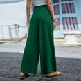 thumbnail image 5 of Edvintorg Wide Leg Pants Women 2025 Trendy Women's Summer Casual Pants High Waist Solid Color Comfortable Button Decoration Pants with Drawstrings Green XXXL, 5 of 7