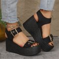thumbnail image 5 of Hoshose New Summer Womens Sandals Buckle Open Toe Fish Mouth Plus Size Casual Non Slip Women Platform Sandals, 5 of 8