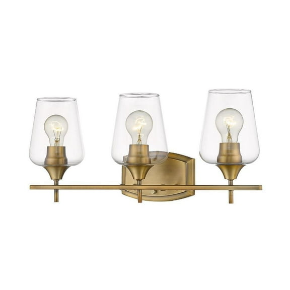 3 Light Vanity Light Fixture in Shabby Chic Style 21.5 inches Wide By 9.5 inches High-Olde Brass Finish Bailey Street Home 372-Bel-4314791