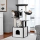 thumbnail image 3 of Multi-Level Cat Tree Wood Large Cat Tower with Scratching Posts Cat Condo Hammock Cat Scraper Pet Bed and Furniture Toys for Cat ShopWise Round, 3 of 9