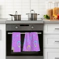 thumbnail image 5 of Purple Abstract Geometric Pattern Set of 2 Pure Cotton Towels, 16'' x 28'', Highly Absorbent and Soft, 5 of 8