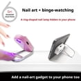 thumbnail image 2 of Phone Ring Stand Nail Lamp, 2 In 1 Uv Led Mini Drying Light, Rechargeable Flash Dry For Gel N3h8, 2 of 8