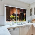 thumbnail image 5 of Farmhouse Kitchen Curtains Red Wine and Grapes Window Curtains Short Tier Curtains Over Sink, Black Vintage Modern Art Painting Decor Rod Pocket Window Drapes Set of 2 (26x36 Inch), 5 of 6