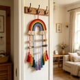 thumbnail image 1 of EGNMCR Storage Bins, Storage Containers Arch Macrame Hair Clip Container With Colorful Tassels Boho Wall Hanging Organizer For Baby Girls Hair Accessories Storage Polyester fiber ornament, 1 of 6