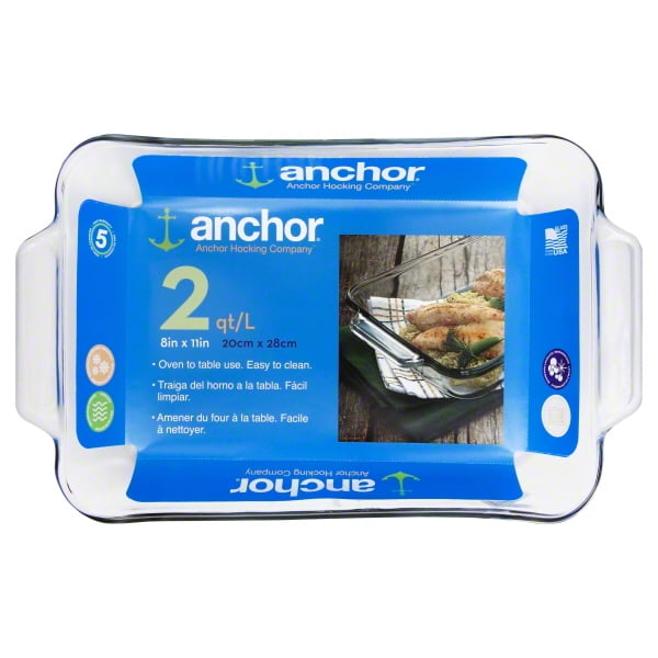 Anchor Hocking Oven Basics Glass 2 Quart Clear Rectangle Baking Dish
