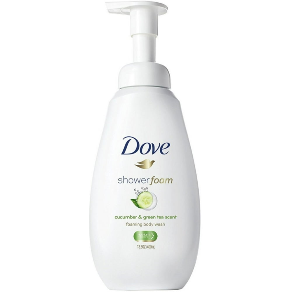 3 Pack Dove Shower Foaming Body Wash, Cucumber & Green Tea Scent 13.5