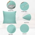 thumbnail image 5 of Decorative Throw Pillow Covers 12x20 Inch Set of 2 Solid Teal Color Home Decor Pillow Cases for Couch, Light Cyan Cushion Case for Living Room Bedroom Bed Car Chair, 5 of 9