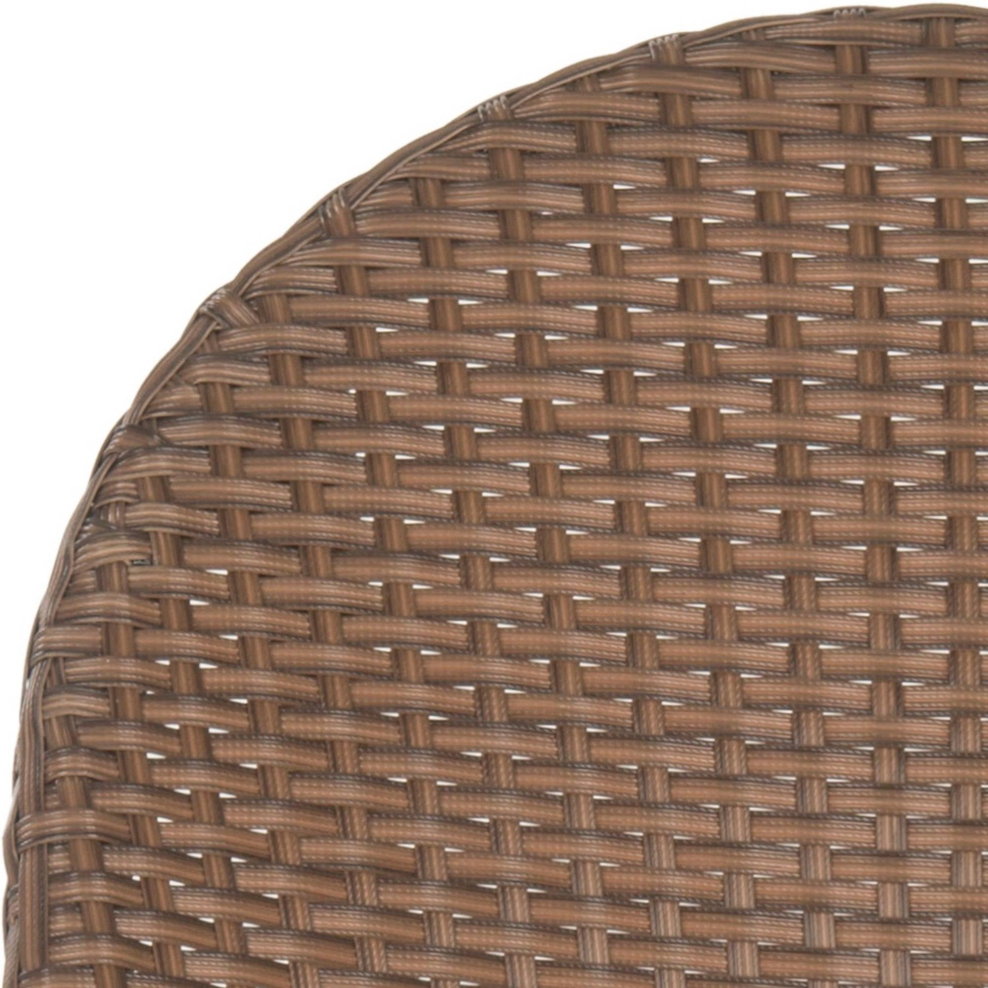Safavieh Barrow Wicker Indoor-Outdoor Stacking Side Chair, Brown, Set of 2