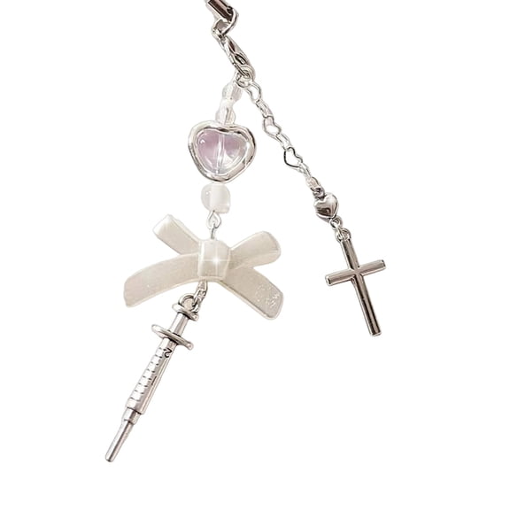 Syringe Heart Cross Pendant Phone Charm Hanging Rope Phone Chain Strap Bag Decoration Lanyards Keychain Accessories