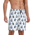 thumbnail image 2 of Kdxio Skiing Penguin Funny Print Mens Sleep Shorts Bottoms Soft Comfy Pajama Wear Pants with Drawstring Pockets, 2 of 5