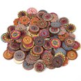 thumbnail image 2 of 100 piezas de patrones de 2 agujeros para costura y manualidades de bricolaje, juego decorativo de botones de madera vintage de 25 mm, 2 of 8