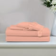 thumbnail image 4 of 4 Piece Ruffle Sheet Set, 2" Inch Ruffle Hem On Flat Sheet, 24 Inch Deep Pocket, 100% Egyptian Cotton, 800 TC, Twin XL Size, Solid Peach, 4 of 4