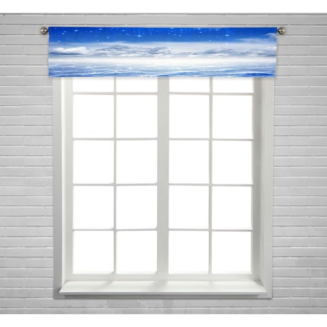 ABPHQTO Peaceful Blue Sky Bright Stars Heaven Ventana Cortina Valance Rod Pocke 30x130 cm