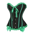 thumbnail image 5 of JOANKDMI Women's Chic Gothic Steampunk Corset Top with Ribbon Tie and Ruffle Trim Elegant Bustier for Pirate Roleplay and Vampire Halloween Dress Up Outfit, 5 of 5