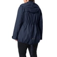 thumbnail image 3 of Agnes Orinda Women's Plus Size Hooded Anorak Jacket Utility Parka Zip Snap Drawstring Waist Windbreaker Coat with Pockets 2X Navy Blue, 3 of 6