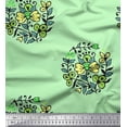 thumbnail image 1 of Soimoi Velvet Fabric Leaves & Floral Block Decor Fabric Printed Yard 58 Inch Wide, 1 of 3