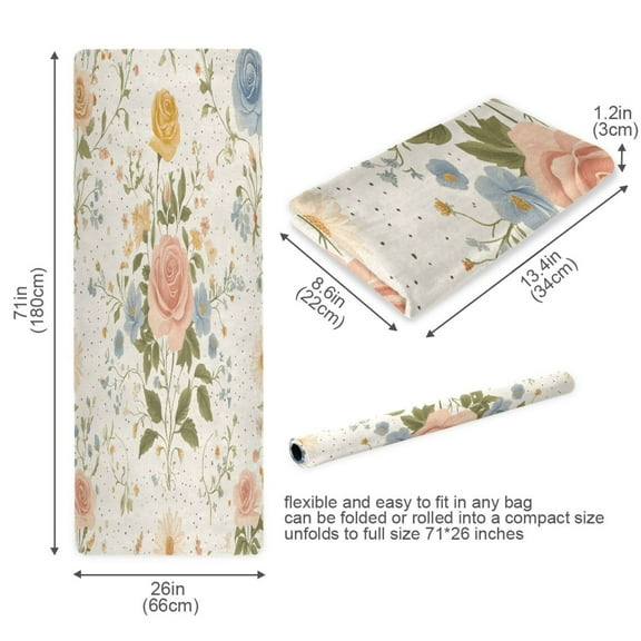 BZSMCE Yoga Mat Women Charming Floral Patterns in Soft Hues Fitness Mat