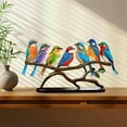thumbnail image 3 of Birds on a Branch Desktop Decor - Multicolor Hummingbird Craft Statues for Office, Home, Window Sill, and Aviary Themed Gifts, 3 of 5