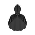 thumbnail image 3 of Eandarui Womens Shiny Wet Look Hooded Cloak With Front Button Closure For Rave And Party Wear Black One Size, 3 of 4