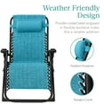 thumbnail image 5 of Best Choice Products Oversized Zero Gravity Chair, Folding Recliner w/ Removable Cushion, Side Tray - Light Blue, 5 of 9