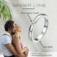 thumbnail image 6 of Wedding Band Ring for Women or Men Gold Stainless Steel Crystal Ginger Lyne Collection, 6 of 7