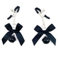 thumbnail image 1 of Abrazaderas para pezones con lazo, campanas, placer sexual, cadena ajustable sin perforación, Clip para pezón, joyería, abrazaderas para senos con bolsa de terciopelo, negro brillar Electrónica, 1 of 3
