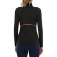 thumbnail image 5 of Women's Long Sleeve Thermal Workout Tops Zip Athletic Sweatshirt 1/4 Pullover Collar Sports Shirts, 5 of 6