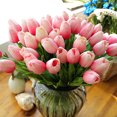 thumbnail image 1 of Flmtop 10Pcs Home Party Decor Artifical Real Touch Faux Leather Tulips, 1 of 7