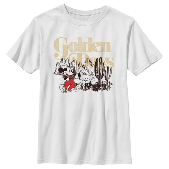 Boy's Mickey & Friends Golden Days Cowboy Mouse Graphic Tee White X Large