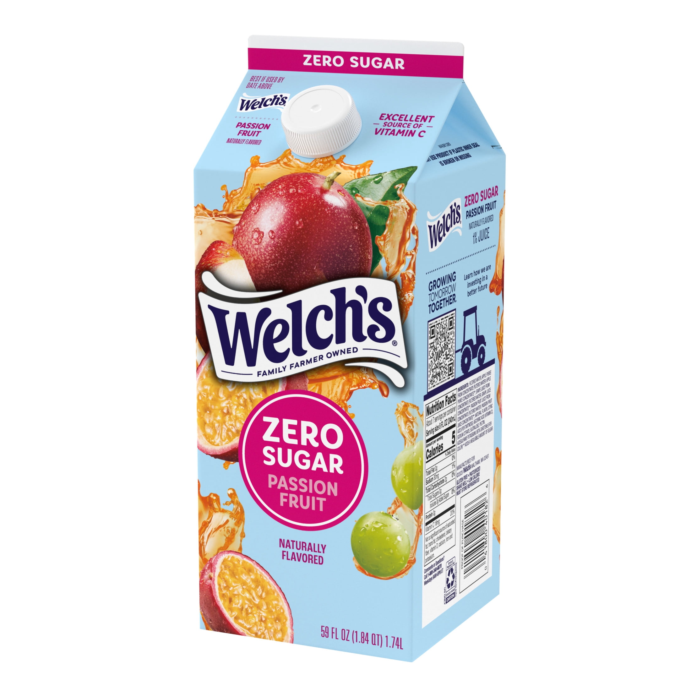 Welch's Passion Fruit Zero Sugar Drink, 59oz fl oz Carton