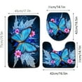thumbnail image 3 of Ctnporpo 3 Bathroom Rug Set Butterfly Pattern Bath Mat and Toilet Cover Toilet Mat Toilet Seat Cover, 3 of 9