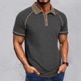 thumbnail image 2 of Krdevn Men's Spring Short Sleeved Lapel T Shirt Casual Versatile Short Sleeved Bottoming Shirt,L, 2 of 7