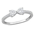 thumbnail image 1 of 1/2 Carat (ctw) Lab-Created Moissanite Double Heart Ring in Sterling Silver, 1 of 4