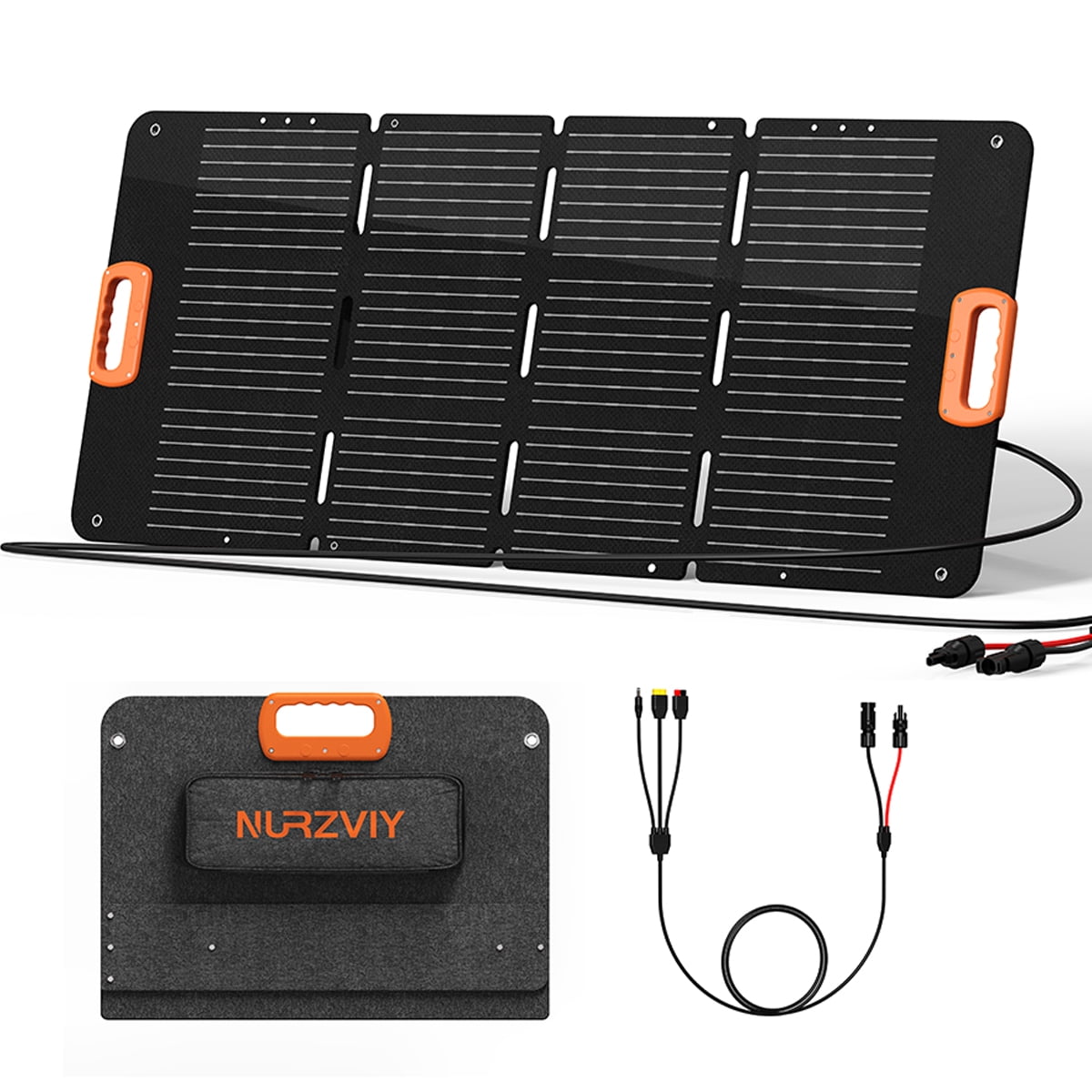NURZVIY 100 Watt Foldable Portable Solar Panel 100W Solar Charger for Camping, Outdoor and RV, Compatible with BLUETTI, Anker, Goal Zero Portable Power Stations