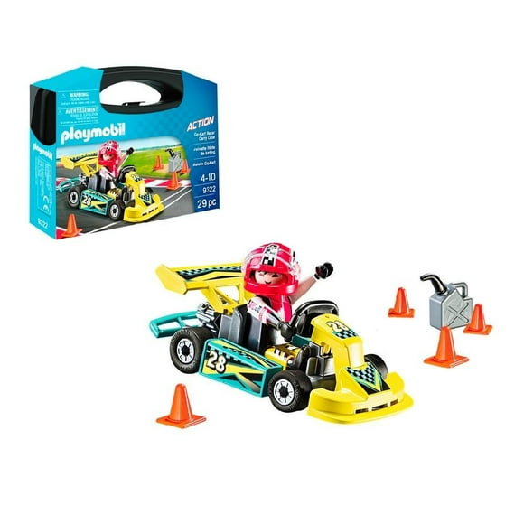 Set de Juego Playmobil Action Heroes Maletín Go Kart 29 Piezas
