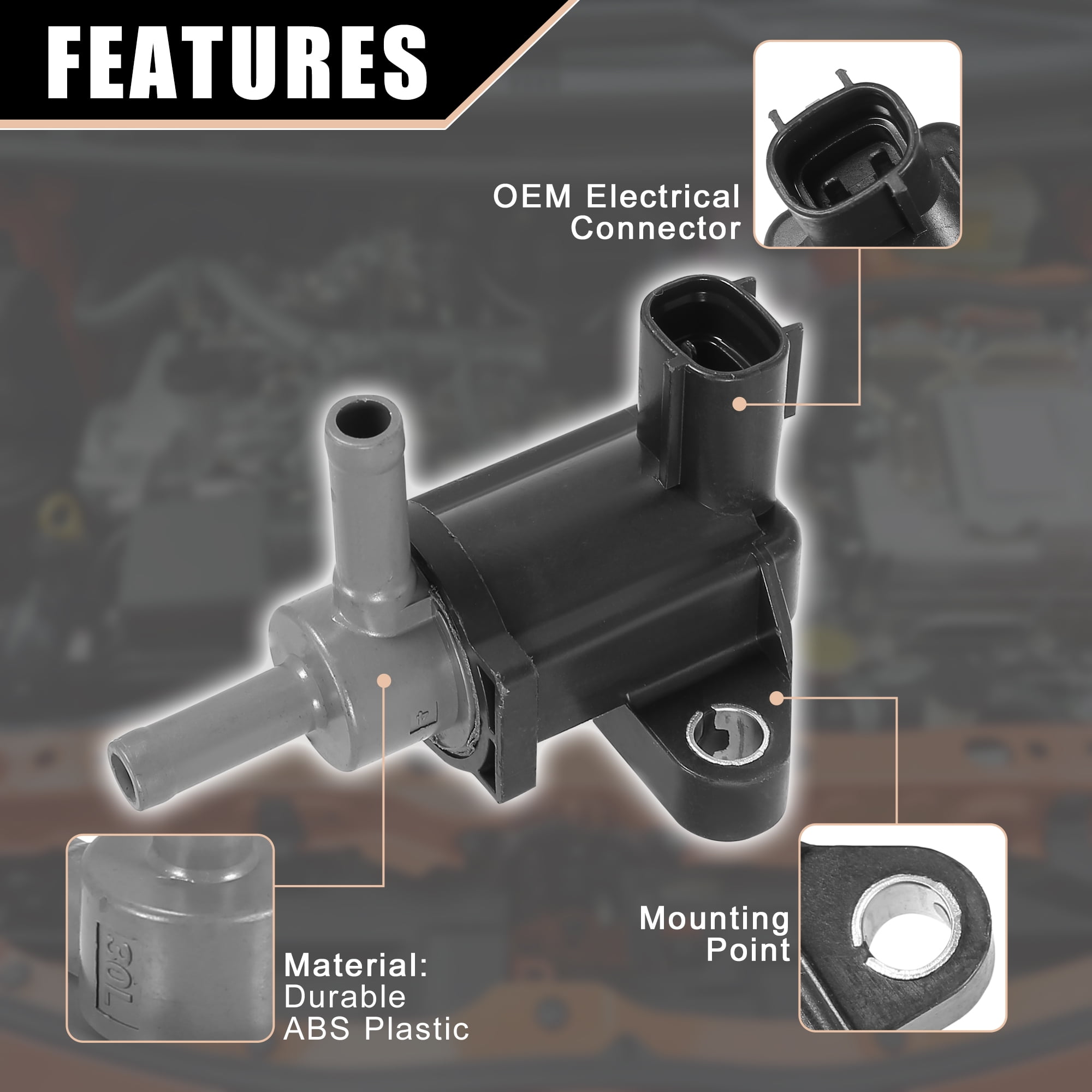 Vapor Canister Vacuum Solenoid Purge Intake Manifold Valve for Toyota FJ Cruiser 2007-2010 for Tundra 90910-12262