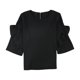thumbnail image 1 of Alfani Blusa con volantes y cremallera trasera para mujer, negra, pequeña, 1 of 1