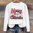 thumbnail image 2 of asdoklhq Sweatshirt for Women Christmas Printed Crew Neck Long Sleeve Pullover Hoodie White S, 2 of 5