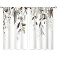 thumbnail image 6 of Grey Eucalyptus Kitchen Curtains, Plant Window Treatment, Leaf Botanical Plant Small Cafe Short Window Curtains for Bathroom Dining Room, Nature Floral Treatment Drapes 27.5x39 inch, 6 of 6