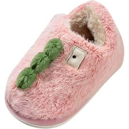 

QWZNDZGR Baby Girl Boy Slippers Infant Furry House Slipper Winter Lazy Crib Shoes First Walking Shoes Baby Home Shoes