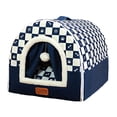 thumbnail image 1 of Casita acogedora para perros pequeños, nido para dormir para gatos y perros, extraíble y lavable, cerrada. Azul marino grande, 1 of 9